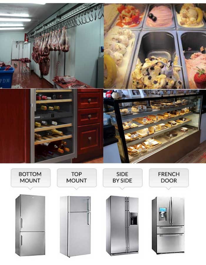 Fridge Repairs: Various types of fridges.